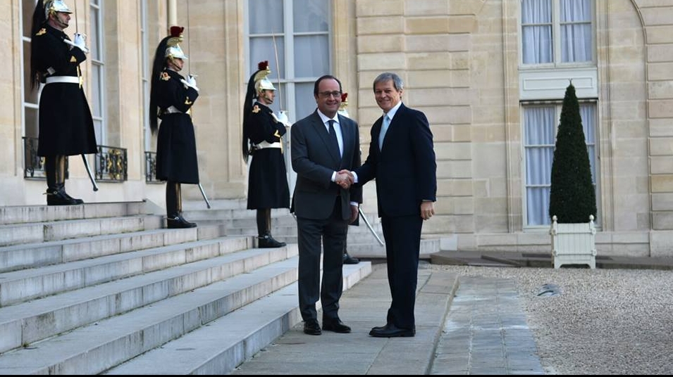 Francois Hollande şi Dacian Cioloş 