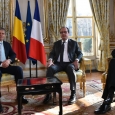Dacian Cioloş, Francois Hollande şi Manuel Valls 